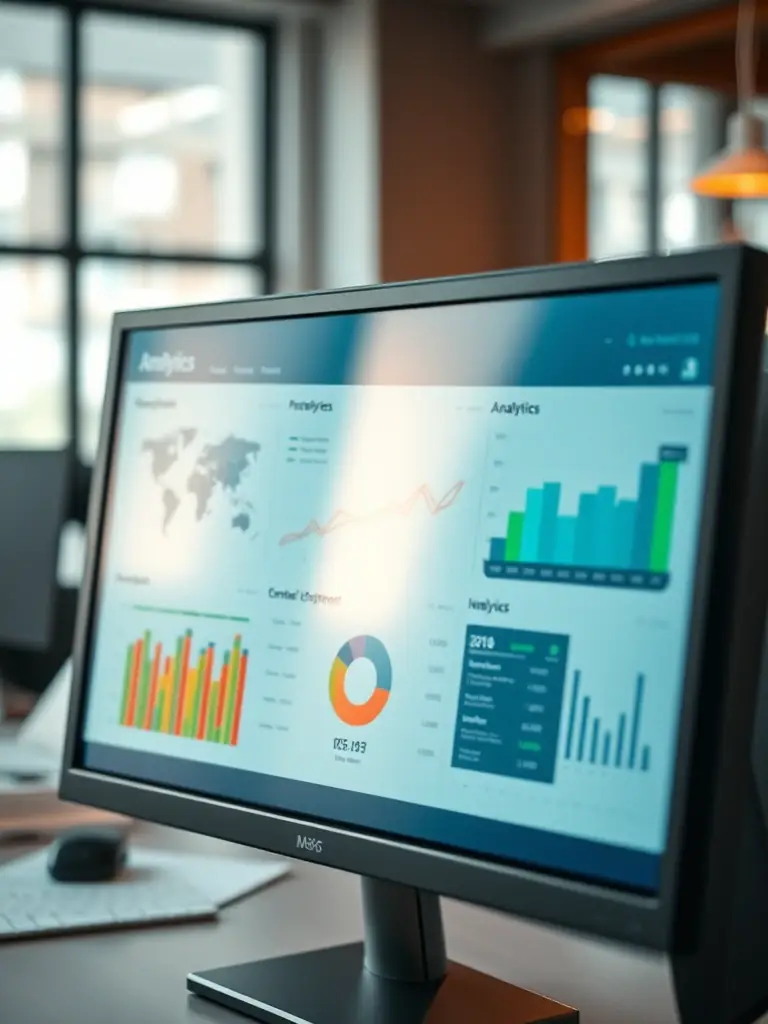 A website dashboard displaying analytics and performance metrics, highlighting the importance of ongoing maintenance and optimization.