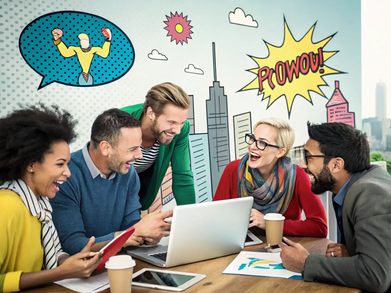 A diverse team collaborating on a web design project, illustrating WebNest's collaborative and innovative approach to web solutions.