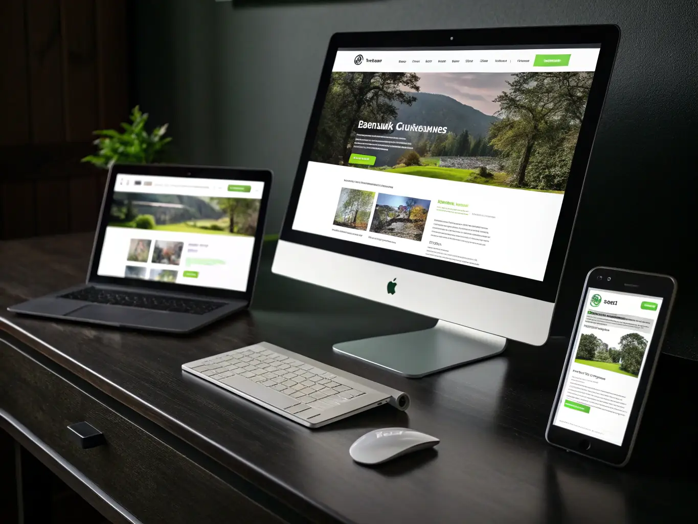 A sleek, modern website displayed on various devices, highlighting responsive design, showcasing WebNest's custom web design capabilities.